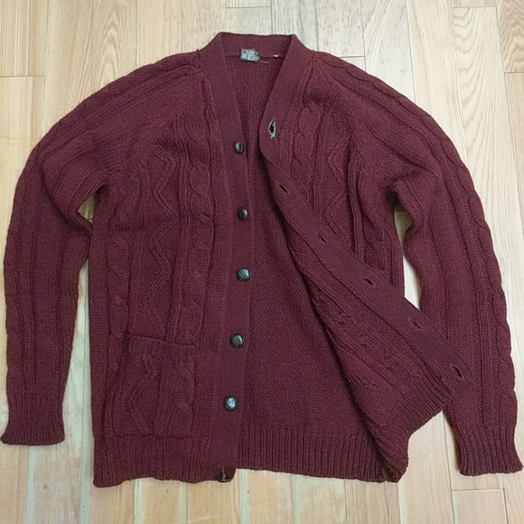 Jayknit Other - Vintage Jayknit Men's Maroon Cardigan Sweater